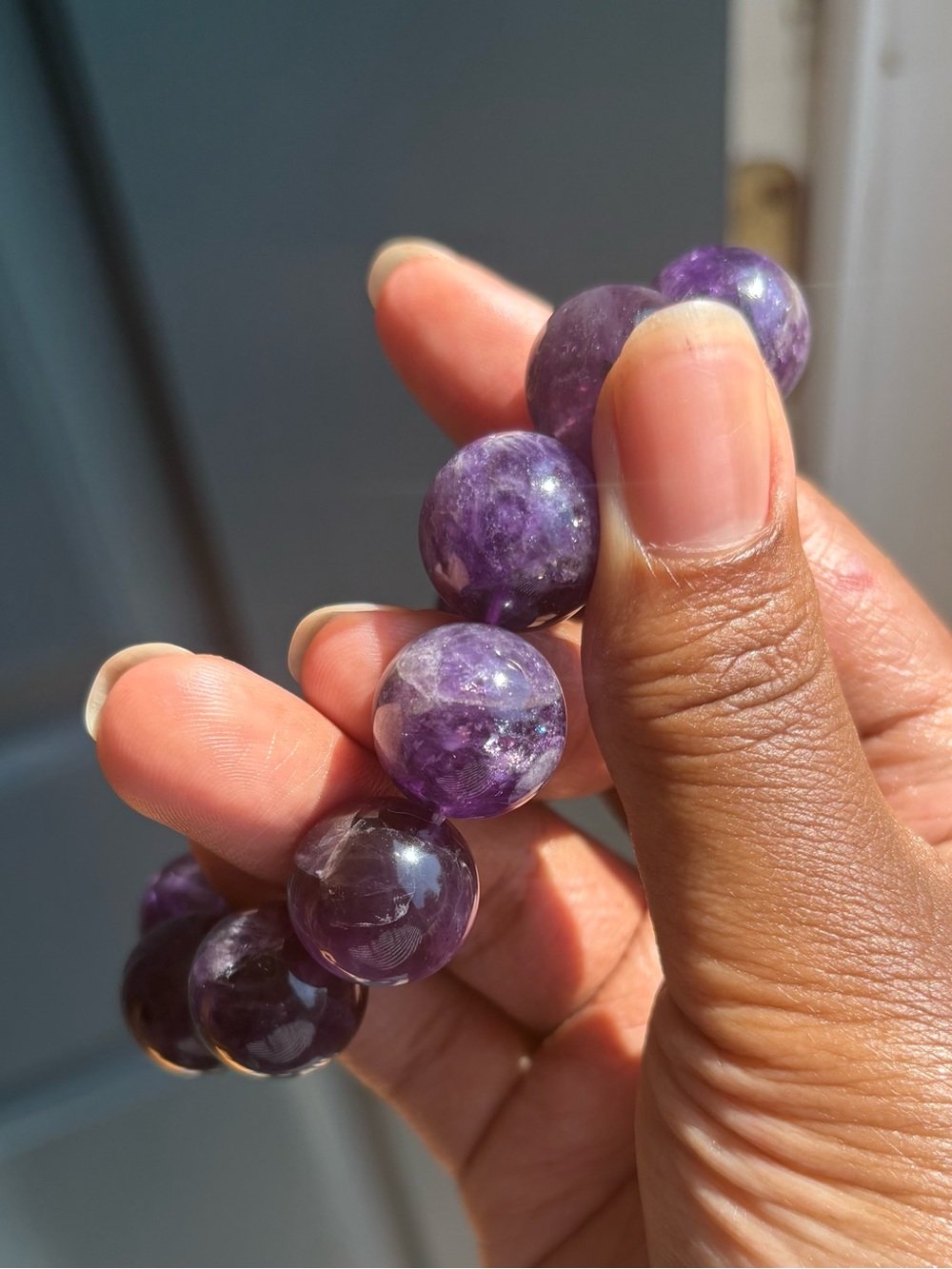 Chunky Amethyst Crystal Bracelet 17.5mm - Picture 13 of 13